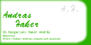 andras haker business card